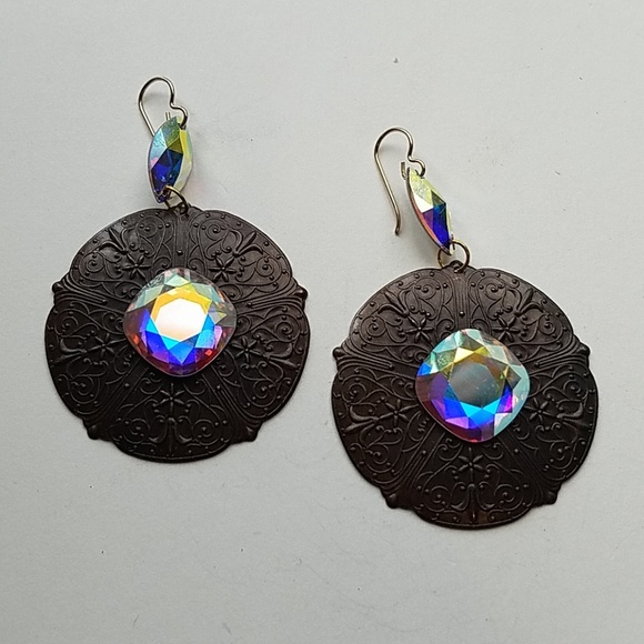 GASOLINE GLAMOUR Jewelry - GYPSY queen MEDALLION XL OPAL EARRINGS NEW GASOLINE GLAMOUR Jewelry - GYPSY queen MEDALLION XL OPAL EARRINGS NEW